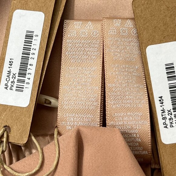 SKIMS Woven Shine Cami + Lounge Pants Set Pink Sand Womens 2X - Picture 11 of 14